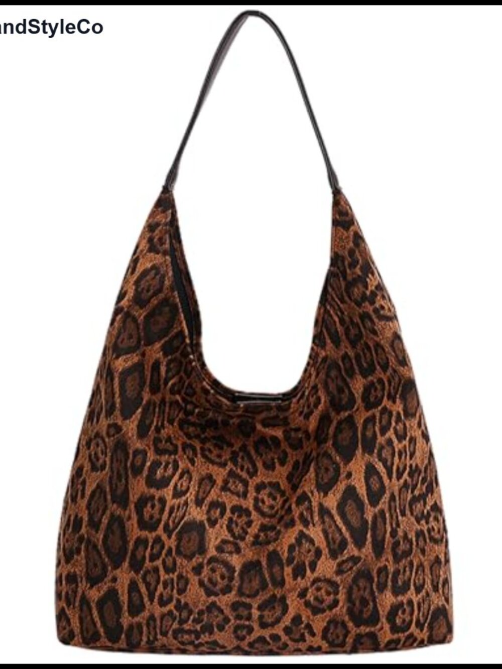 Faux Suede Leopard Tote Bag Large Capacity Shoulder Bag for Work Travel